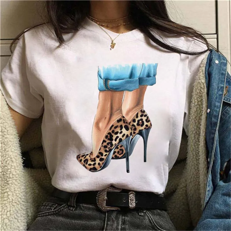 

Maycaur New Women T Shirt Casual Cartoon Printed Shirts Fashion Femme Plus Size Cute Tops Streetwear Loose White O-neck T-shirts