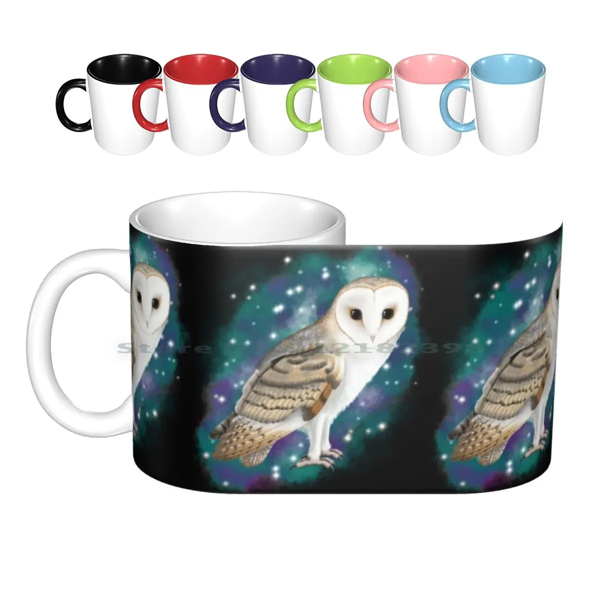 

Керамические кружки с изображением звездного сарая, совы, кофейные чашки, кружка для молока, чая, Сова, сарая, Сова, Ночная Сова, Звездная Гал...