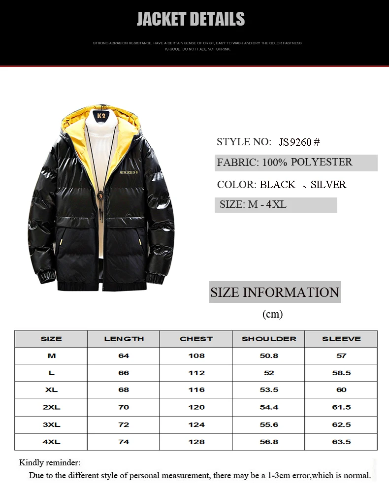 

Hooded 2019 New Fashion Thick Warm Themal Jacket Casual Male Clothing Patchwork Outdoor Windproof Hooded Winter Jacket Homme