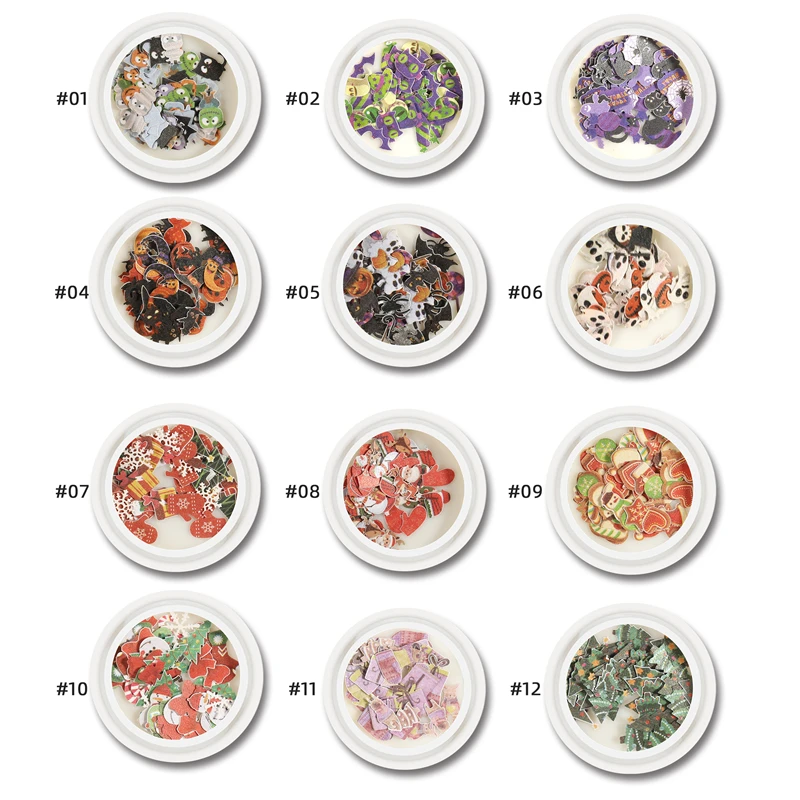 Деревянные Целлюлозные чипсы Хэллоуин летучая мышь рандомный дизайн ногтей