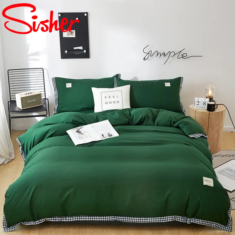 

Простой комплект постельного белья королевского размера Одноцветный набор пододеяльников для пуховых одеял, набор пододеяльников для льн...