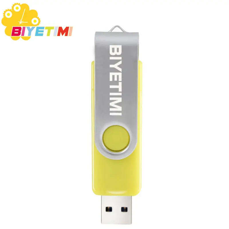 USB флеш-накопитель Biyetimi, 128 ГБ, 64 ГБ, OTG, для телефона на Android, флеш-накопитель, 32 ГБ, 8 ГБ, флешка, 16 ГБ, 4 Гб, otg, usb 2,0, USB флешка - Цвет: Yellow