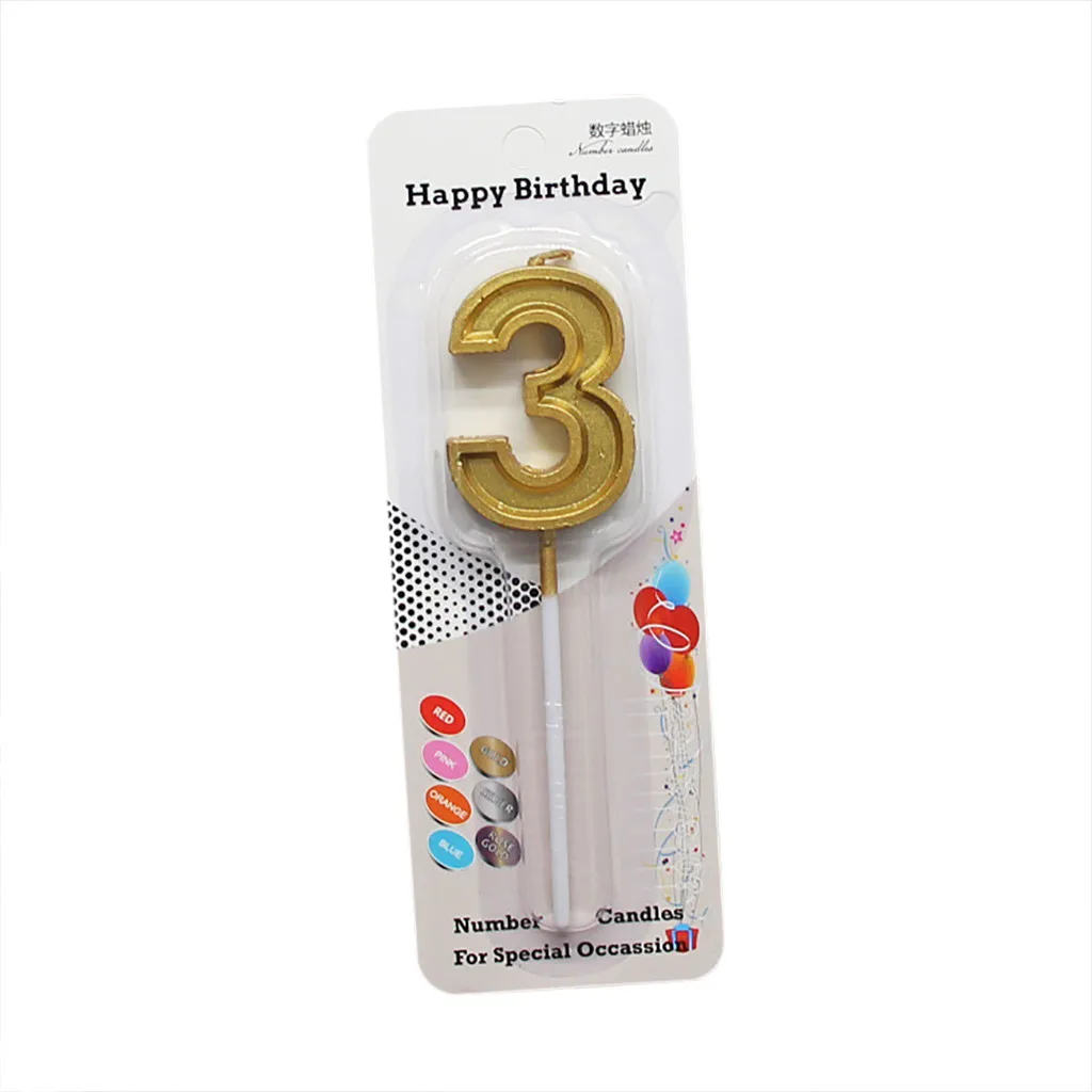 Блестящие говорящие столы цифры свечи золотые 0 9 праздничные для дня рождения