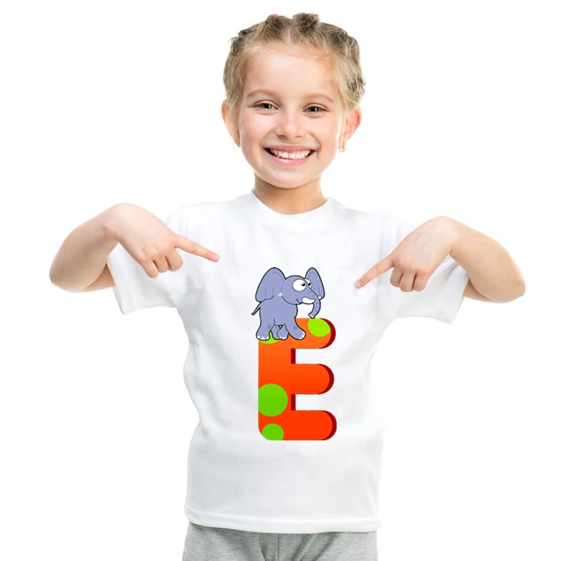 

Cotton T-shirts For Children Cartoon Animal Letter Print Fashio Casual Costume High Quality Childrens Wear O-neck Short Sleeve