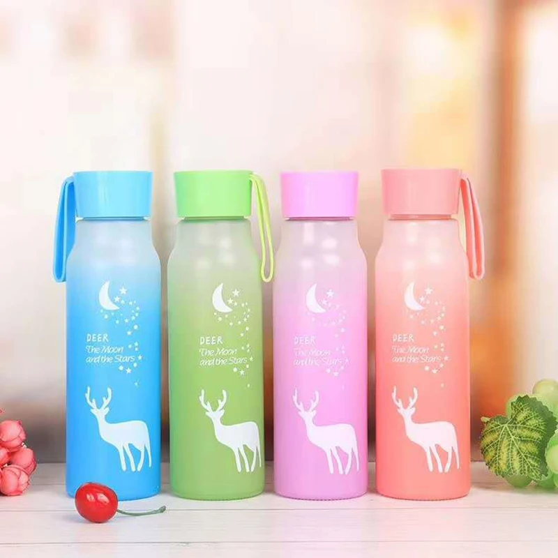 

Deer Gradient Color Printed Bpa Free Water Bottle Glass 350ml Keep Warm Drinking Glassï¼Œ2020 New Cute Glass Water Bottle For Kids