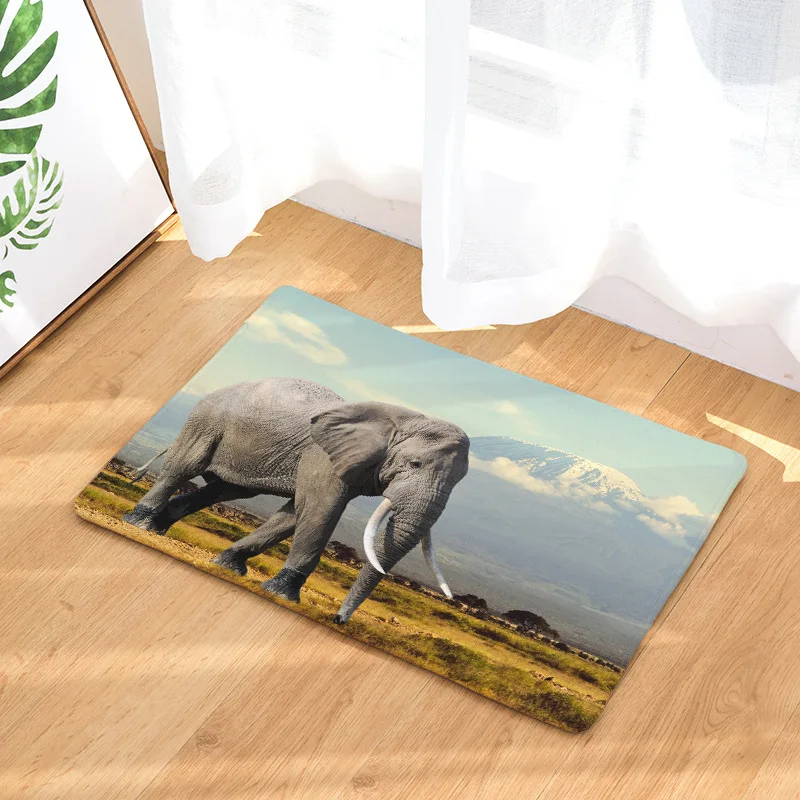Противоскользящий фланелевый ковер С Рисунком Слона в виде животных дверные