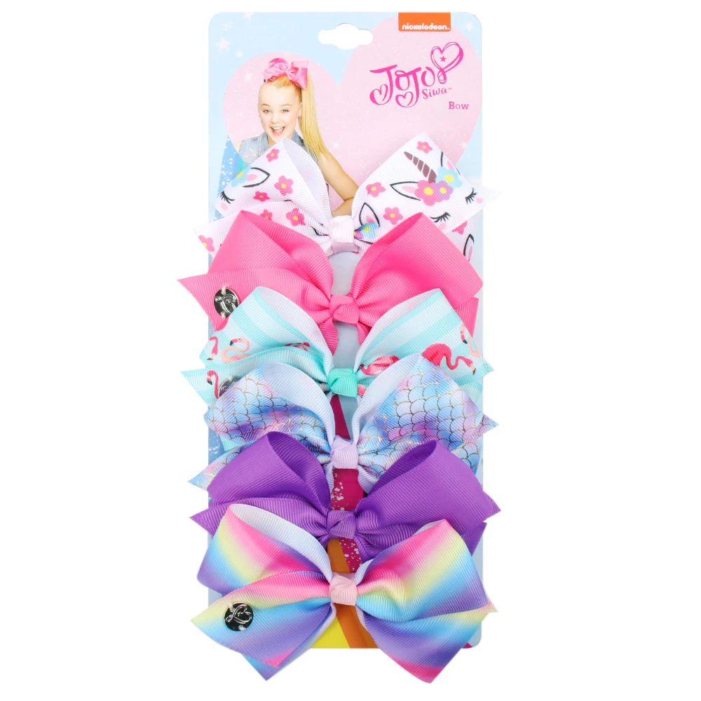 20 6 шт./компл. JOJO Siwa с принтом «Единорог», с бантом заколки для волос для девочек; юбка-пачка принцессы с лентой заколки для волос Jojo заколки-бантики для волос аксессуары для волос - Цвет: 20