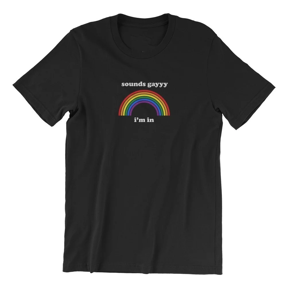 Harajuku женская футболка с надписью gayy I'm In Rainbow топы короткими рукавами и футболки