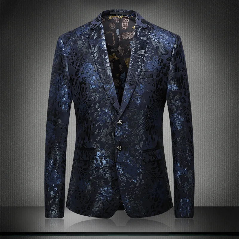 

Man Velvet Mens Blazer Luxury All Printed Single Breasted Casual Male Blazer Fashion Party Wedding Man Blazer Plus Size 5xl