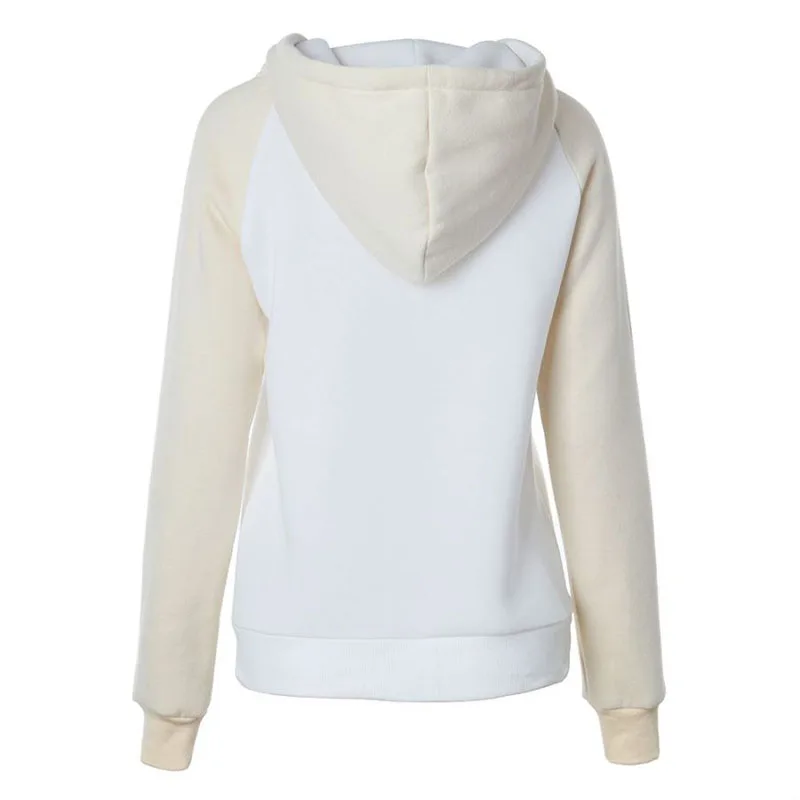 

Patchwork Contrast Drawstring Long-Sleeved Hoodie Hoodies For Teen Girls Fashion Casual Winter Women's Sweatshirt