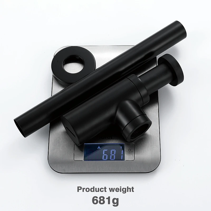 

Brass Traps Are Round and Simple and Extend the Tube to Prevent Bad Odors From Flowing Into the Bathroom (Matte Black)