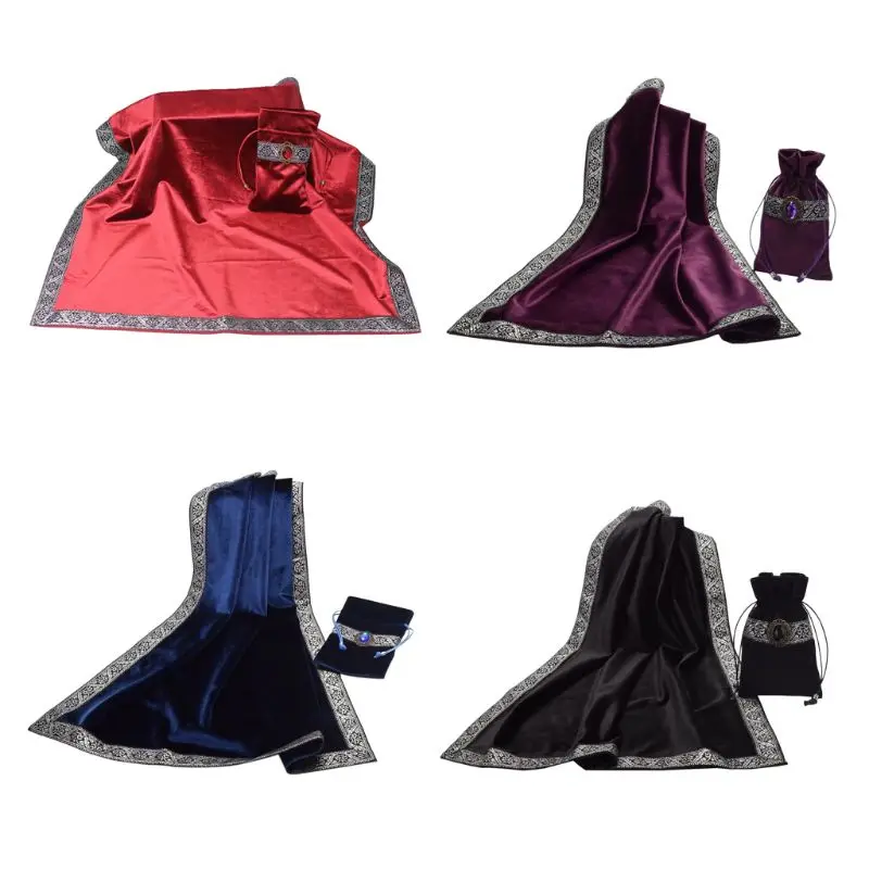 

Tarot Tablecloth with Cards Bag Velvet Altar Tarot Cloth Board Game Card Pad Drop Shipping