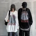 Толстовка Женская с графическим принтом, оверсайз, осень 2020