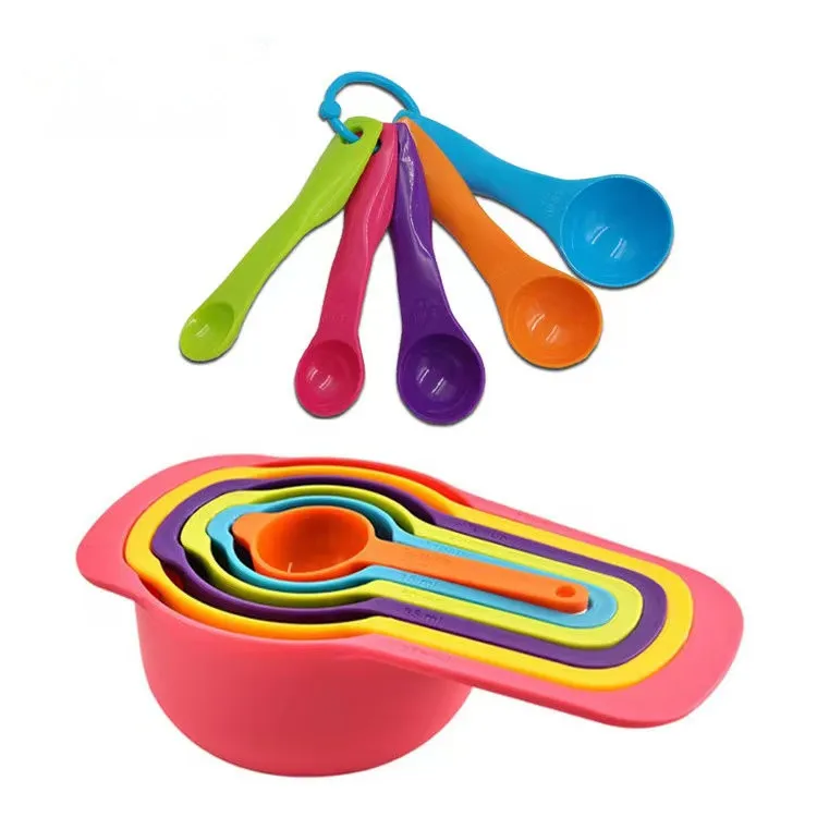 

6Pcs/set Lovely Colorful Plastic Measuring Cups Measure Spoon Kitchen Tool Kids Spoons Measuring Set Tools For Baking Coffee Tea