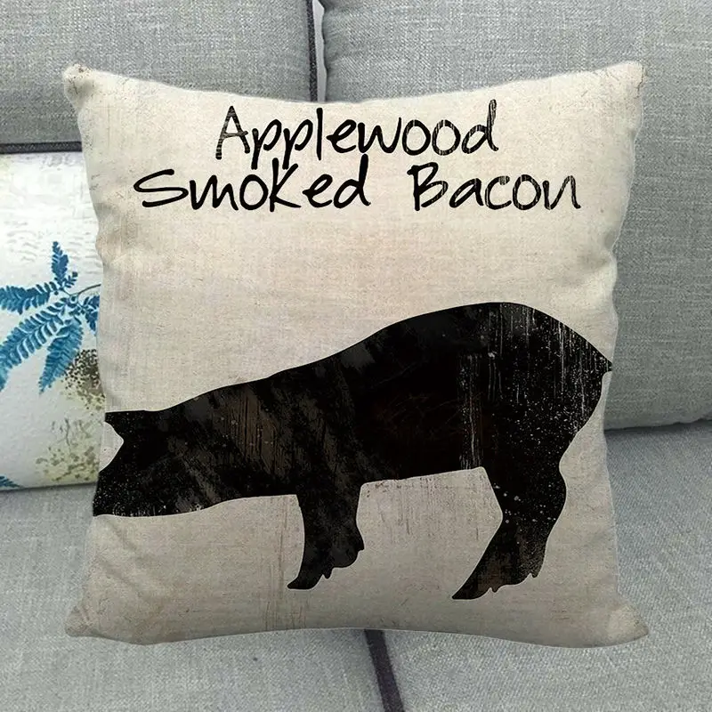 45cm*45cm farm fresh animals cow and pig designs Linen/Cotton Throw Pillow Covers Cushion Cover home Decor Pillowcase - купить по