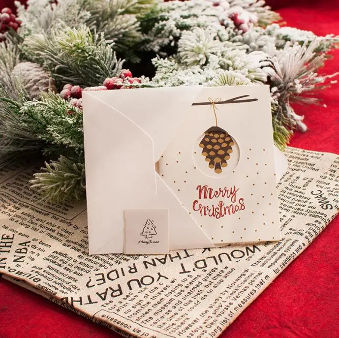 E XINAHER 1 шт./5 шт. полый дизайн открытка merry christmas поздравительная открытка Рождественская открытка Tri-складной карточка подарочные открытки - Цвет: E