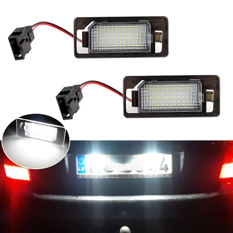 

2X LED For Audi A3 15-up A4/S4 A5/S5/RS5 08-up A6/S6 12-up A7/S7/RS7 Rear White Car Accessories License Plate Light Number Lamp
