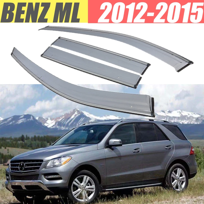 For Benz ML 320 350 400 550 W166 W164 /Rain Guard/Guard Smoke Window Rain Window Wind Visor 4Pcs/1 Set 2012-2015