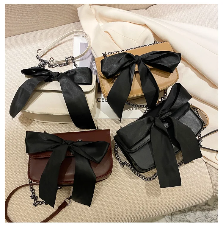 Модная сумка через плечо с бантом и цепочкой стильные сумки-мессенджеры женские
