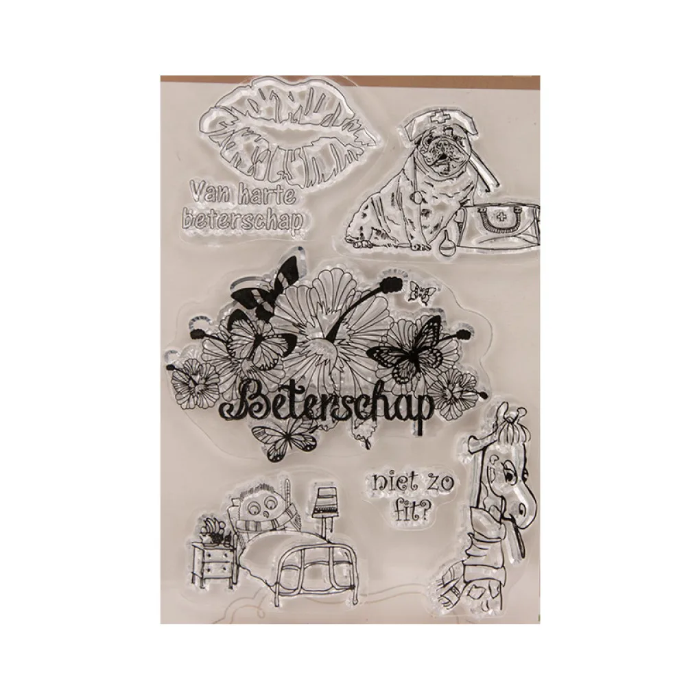 

Van Harte Beterschap Silicone Clear Seal Stamp DIY Scrapbooking Embossing Photo Album Card Clear Stamps Decoration