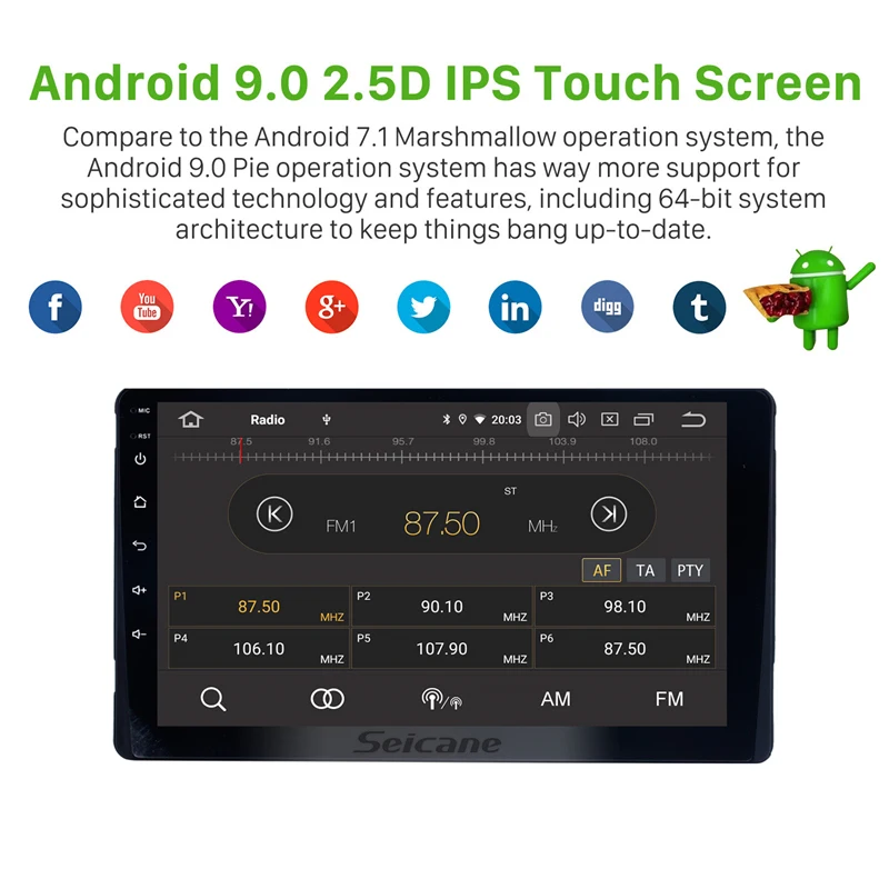 Seicane стерео Android9.0 Navi 9 &quotHD GPS автомобильное радио для Toyota Sienna XL30 2009-2014 головное