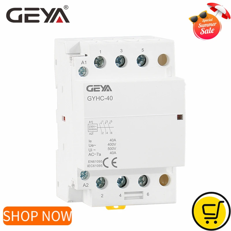 GEYA GYHC 3 P 40A 63a 3NO Din Rail AC контактор для дома 220V Контактор катушки фазы|Замыкатели| |