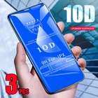 Закаленное стекло 10D с полным покрытием клея, защитная пленка для экрана iPhone 13 Pro Max, 12 Mini, 11, XS, XR, X, 8, 7, 6 Plus, SE, 3 шт.