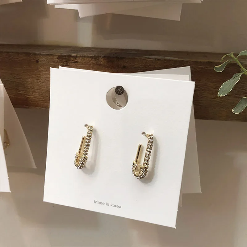 Женские серьги-гвоздики с застежкой-папкой Модные металлические серьги золотого