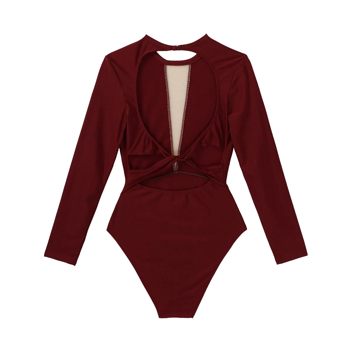 Балетные купальники для взрослых балерины гимнастики с длинным рукавом открытой