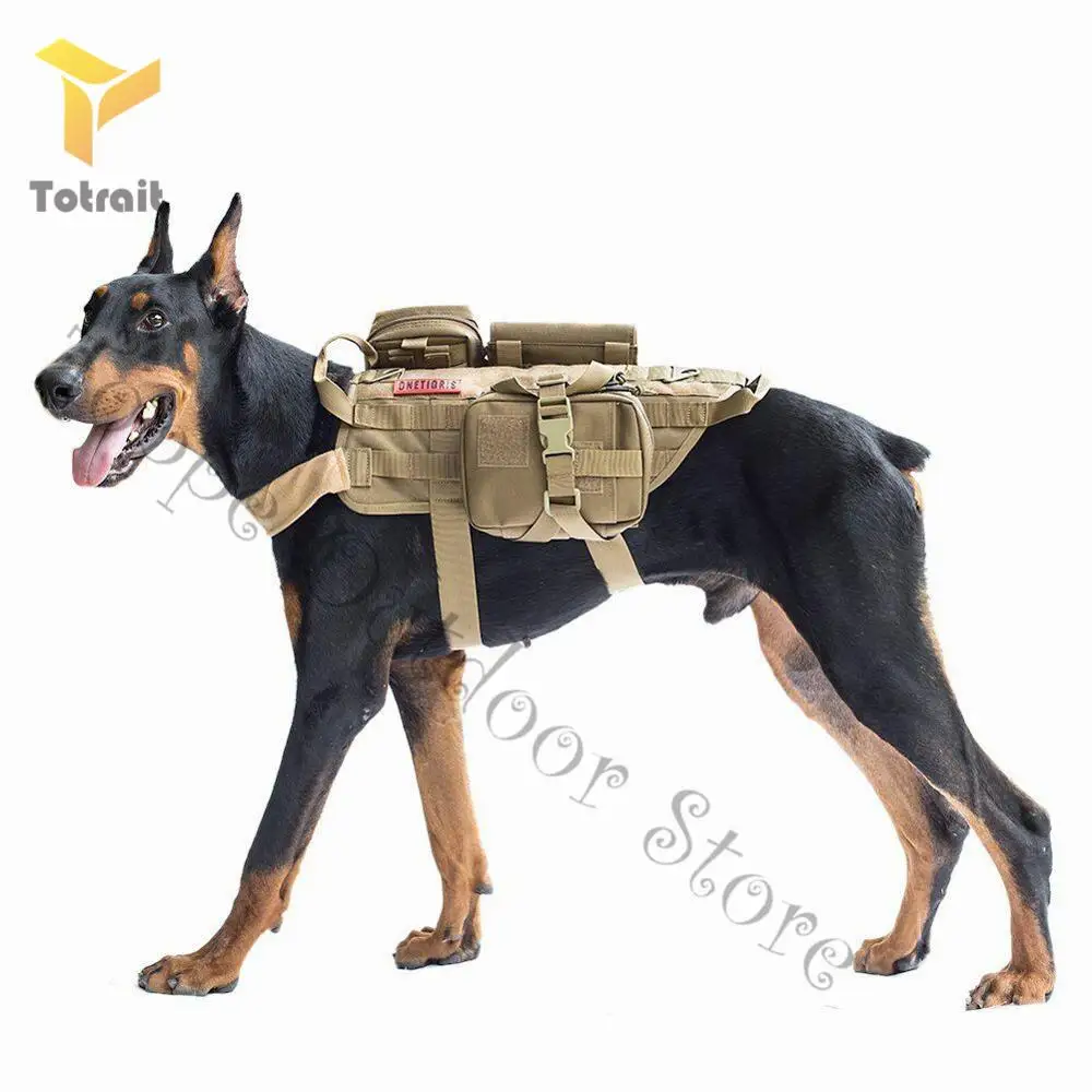 

TOtrait Military Tactical Dog Harness K9 Working Dog Vest Walking Hiking Hunting Outdoor Military Training For Medium Large Dogs
