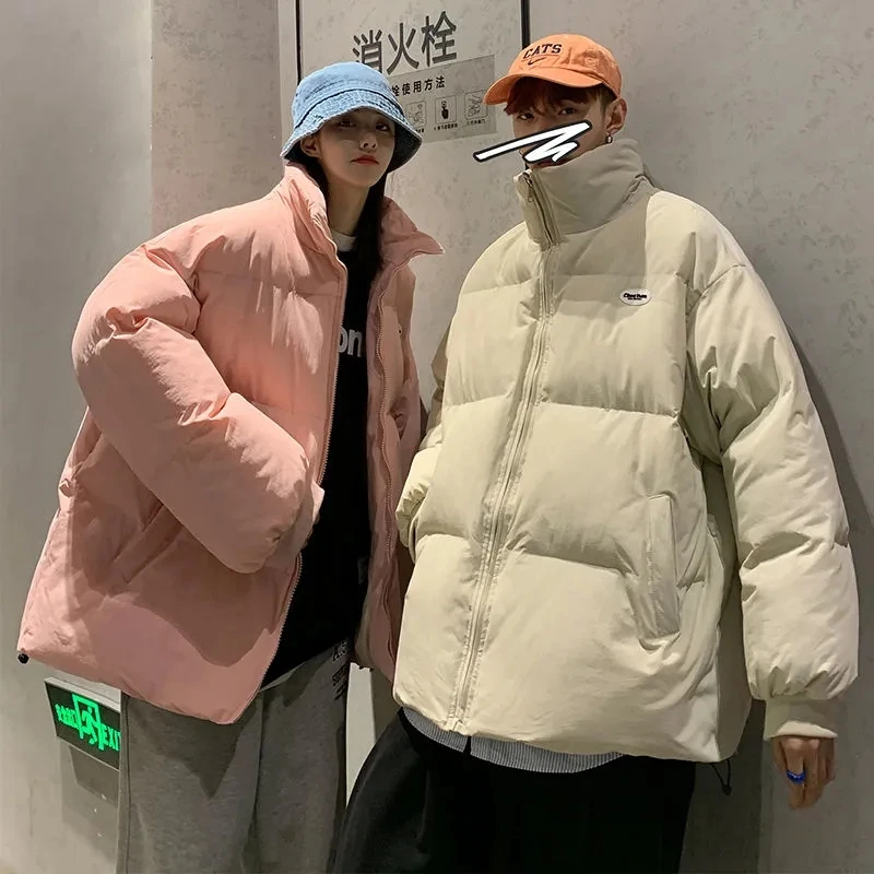 

High Harajuku style clothing winter cardigan street winter bread loose thick warmth jacket casual quilted jacket oversize park