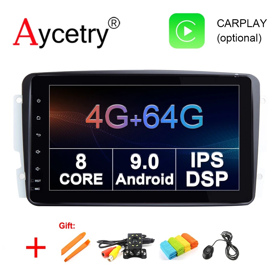 4G 64G Автомобильный мультимедийный плеер Android 9,0 2 Din dvd gps Авторадио для Mercedes/Benz/CLK/W209/W203/W208/W463/Vaneo/Viano/vito DSP