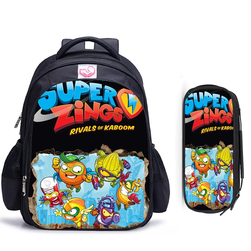 Детские школьные ранцы Super Zings ортопедический Рюкзак 16 дюймов для мальчиков и