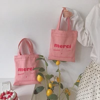 women sweet college style japanese bag pink canvas small bag simple versatile casual handbag letter print mini ladies handbag