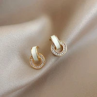 s925 needle stud earrings for women korean new geometric fashion elegant earrings jewelry wholesale