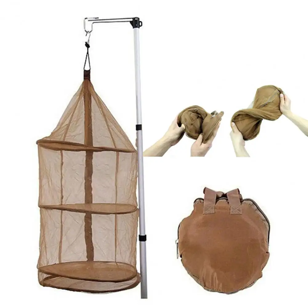 

Multifunctional Automatic Elastic Drying Net Folding Hanging Basket Cage for Outdoor Camping