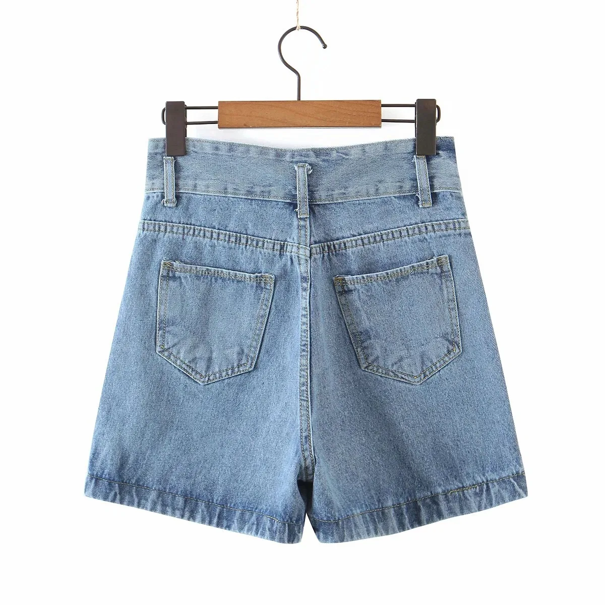 

2021 New Black Girls Love Denim Shorts Women's Loose High Waist A- line Straight Casual Hot Pants
