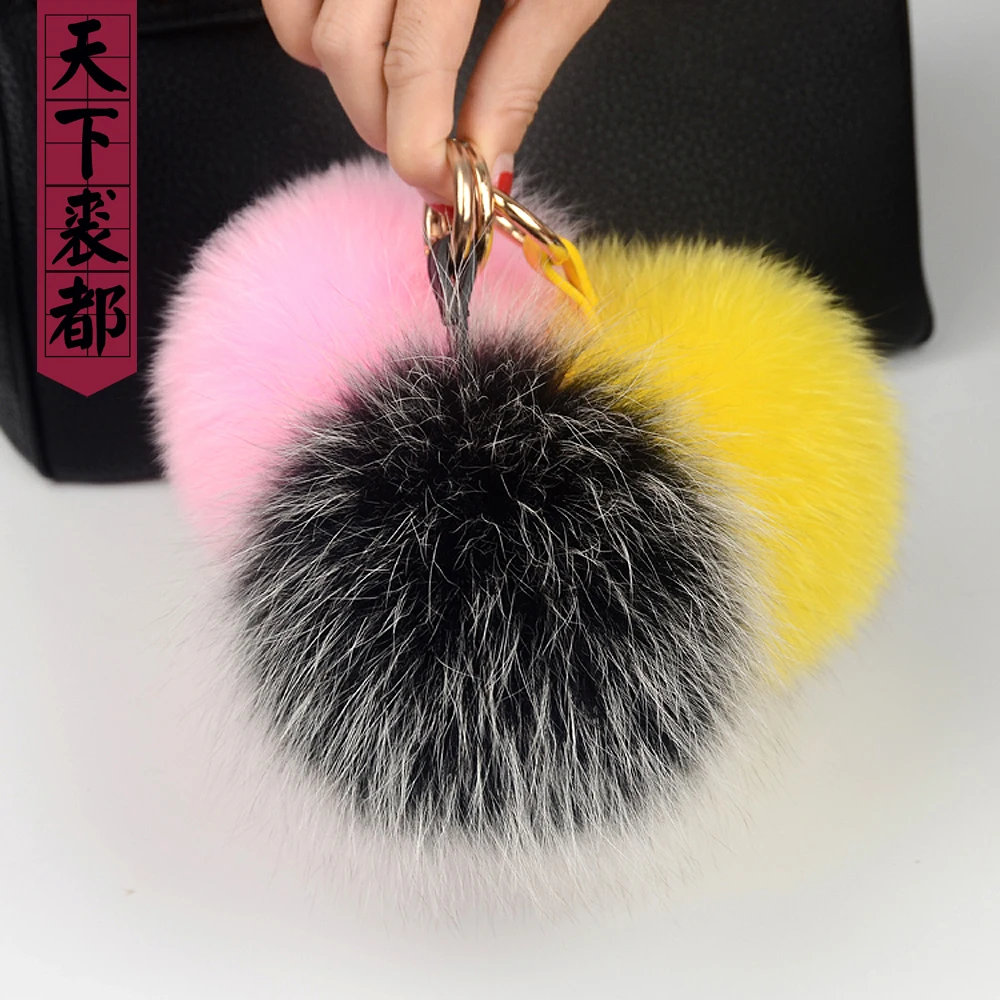 Реальный из натурального меха серебристой лисы помпоны пушистые DIY зимняя шапка