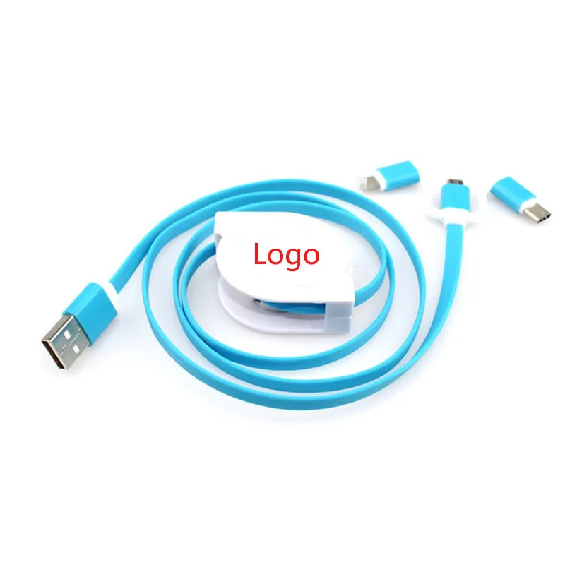 50 шт Заказные продукты Быстрая зарядка Многофункциональный 3 в 1 usb кабель