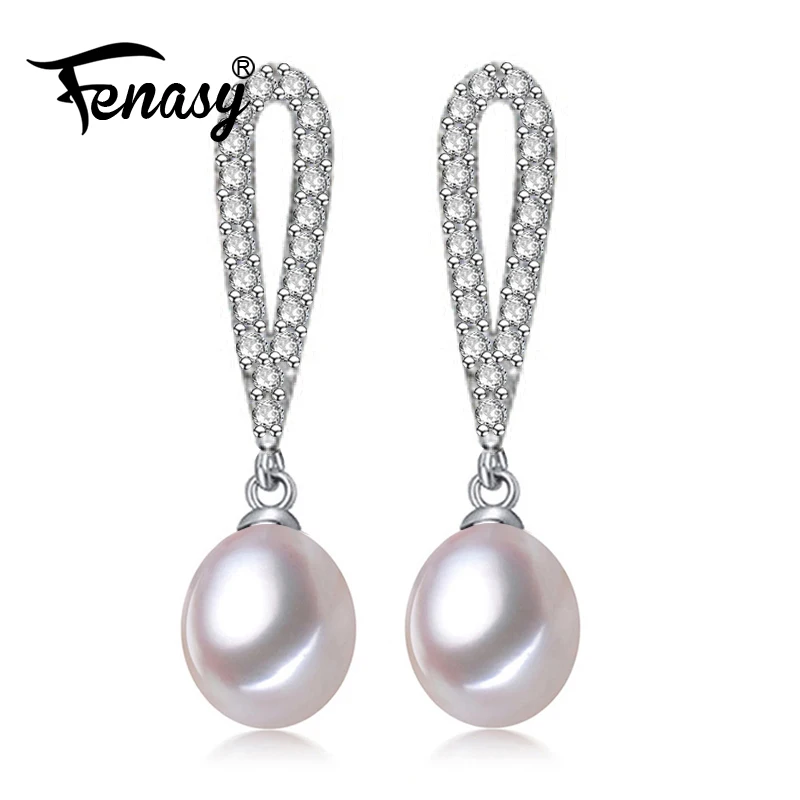 Серьги из серебра 925 пробы FENASY женские классические серьги-подвески для