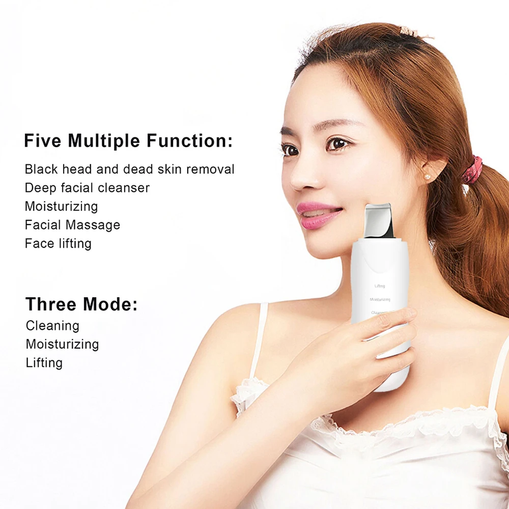Ultrasonic Cleane Beauty Device Devices Peeling Cavitation Professional Skin Cleansing Face Care Rejuvenating Cleaner | Красота и
