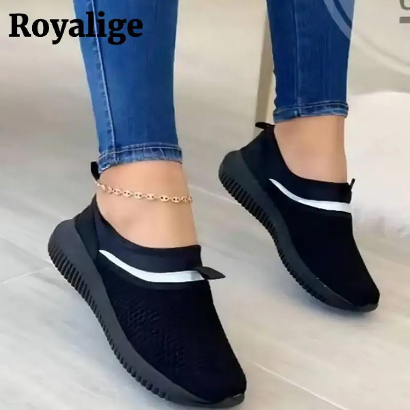

Women's Sneaker Casual Mesh Slip-On Ladies Comfort Platform Shoes Solid Color Fashion Breathable Footwear New Zapatillas Mujer