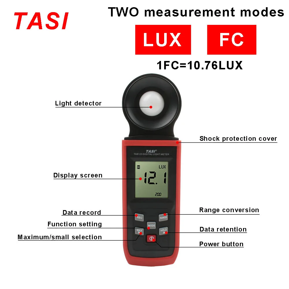 

Тахометр, цифровой ЖК-дисплей, карманный с подсветкой, TA8123 200,000Lux