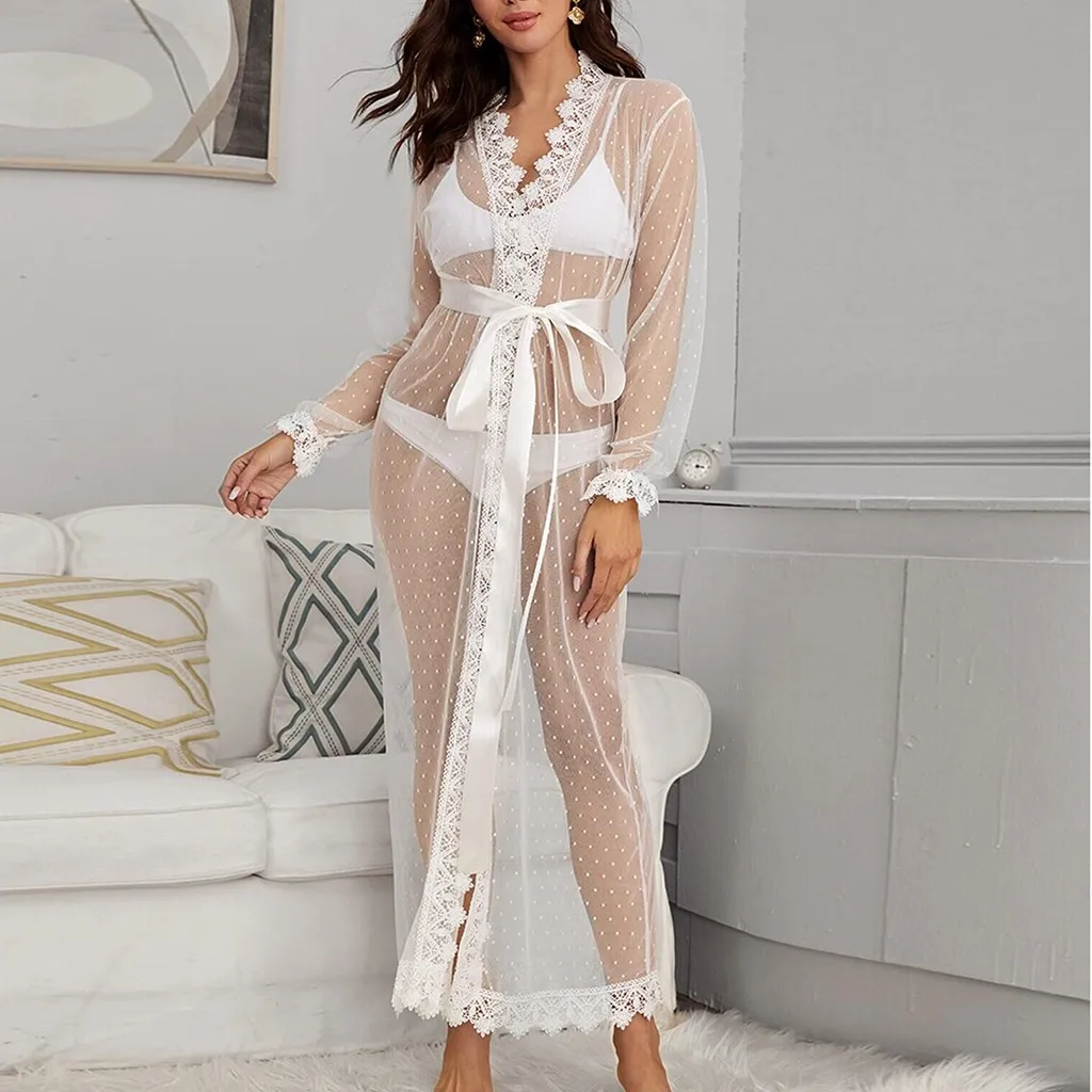 Женское платье бикини с поясом Пляжная блузка контрастным кружевом в горошек