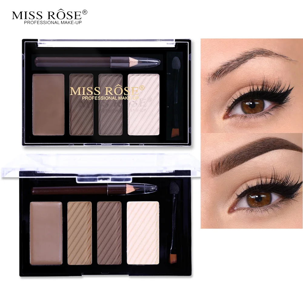 Miss Rose карандаш для бровей порошок+ крем для бровей+ карандаш для бровей Палитра с кисточкой макияж водонепроницаемый прочный натуральный бровей