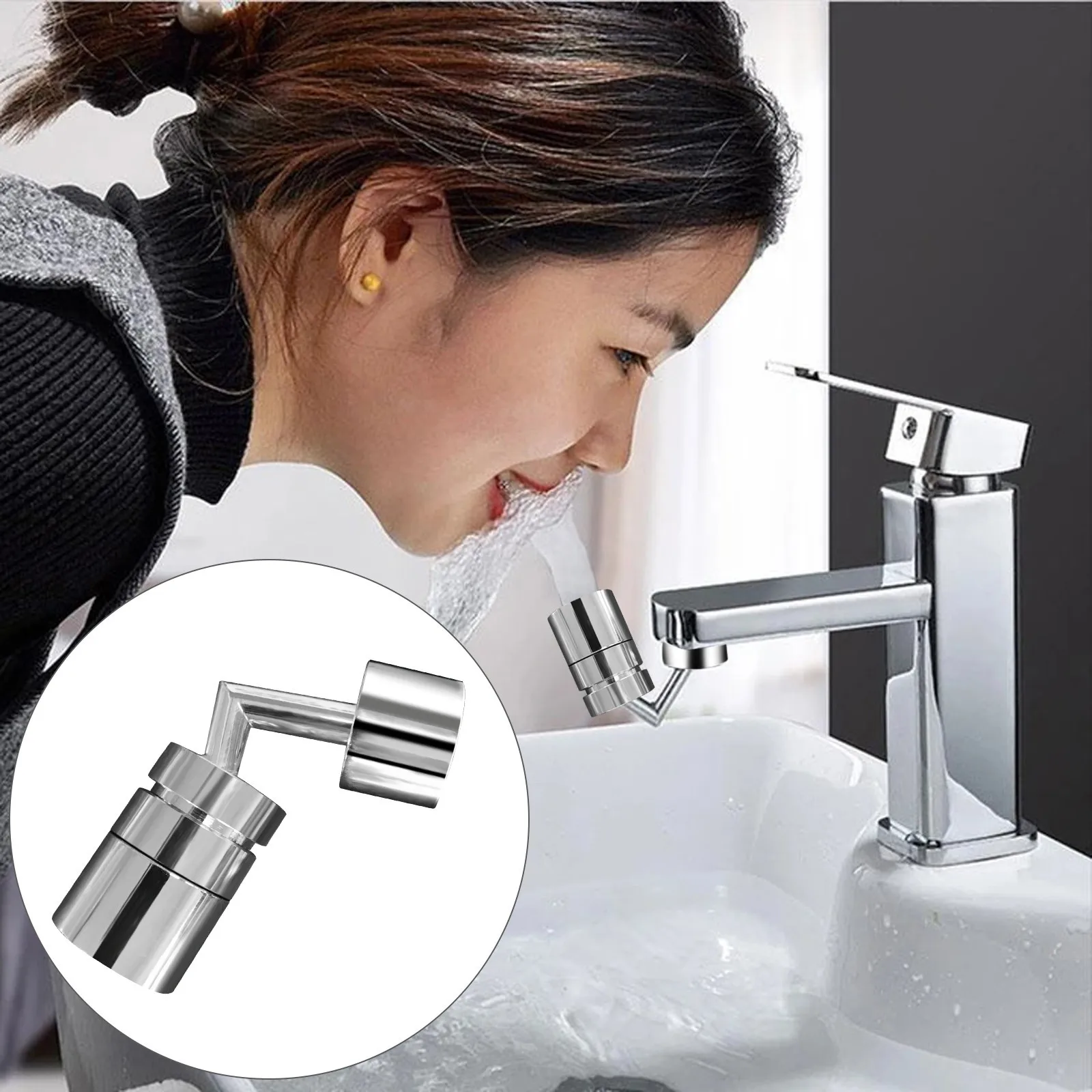 

Tap Aerator Rotation Universal Splash-Proof Swivel Water Saving Faucet Kitchen Tap Spray Head Wash Basin Extender Foamer