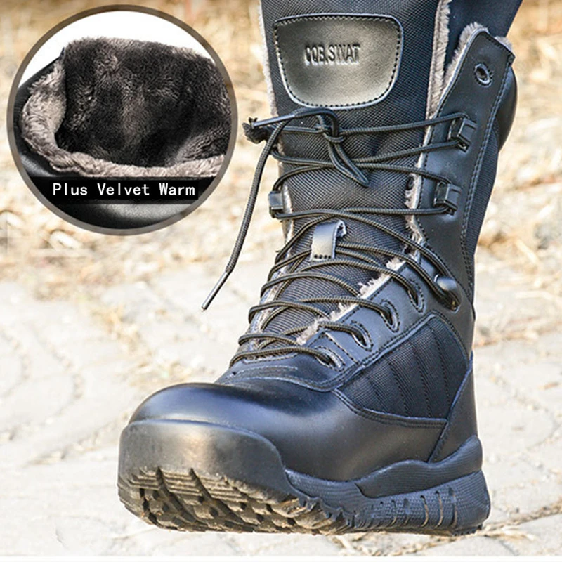 Зимние шерстяные теплые боевые тренировочные тактические армейские ботинки для