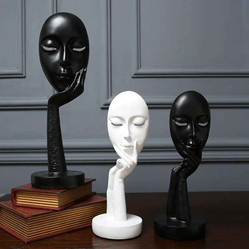 

Декор для дома, статуя, украшения для стола, аксессуары, 3D маска для лица, абстрактная скульптура, декоративная художественная статуэтка, де...