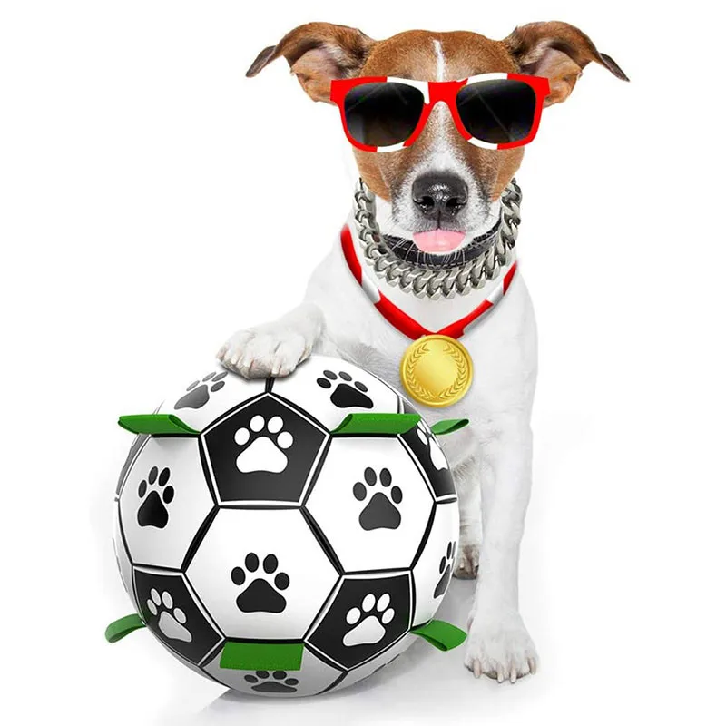 

Dog Toys Ball Toy For Dog Bite Leather Ball Dog Toy Rubber Puppy Soccer Ball Interactive Petinteractive Bite Resistant Football