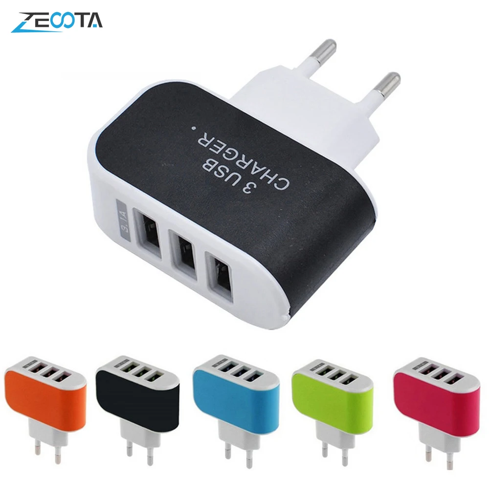 Мобильный телефон адаптер для настенного зарядного устройства 3 USB несколько портов ЕС вилка адаптер питания Зарядка Быстрая зарядка для iPhone Android samsung